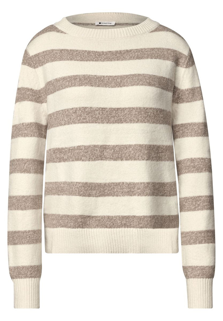 Pullover mit Boat Neck und Streifen