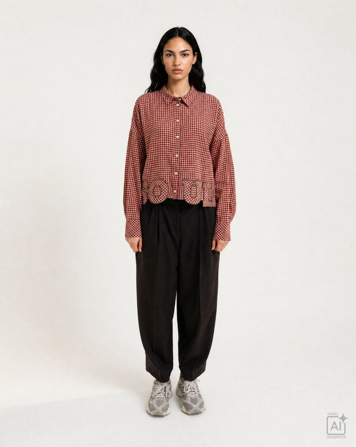 Small Check Blouse Letters