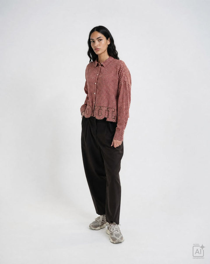 Small Check Blouse Letters