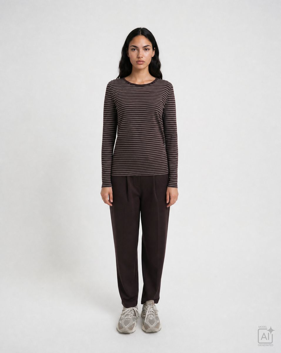 Fitted Lonsleeve Striped