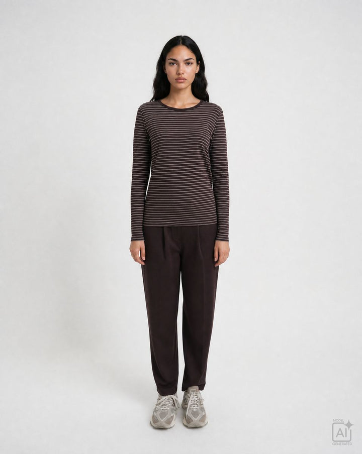 Fitted Lonsleeve Striped