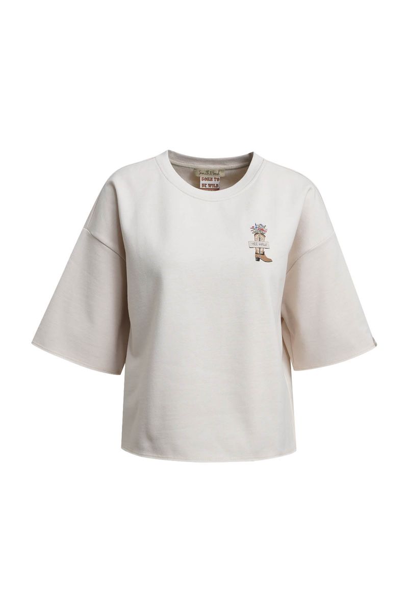 Boxy Cropped Sweatshirt Shortsleeves