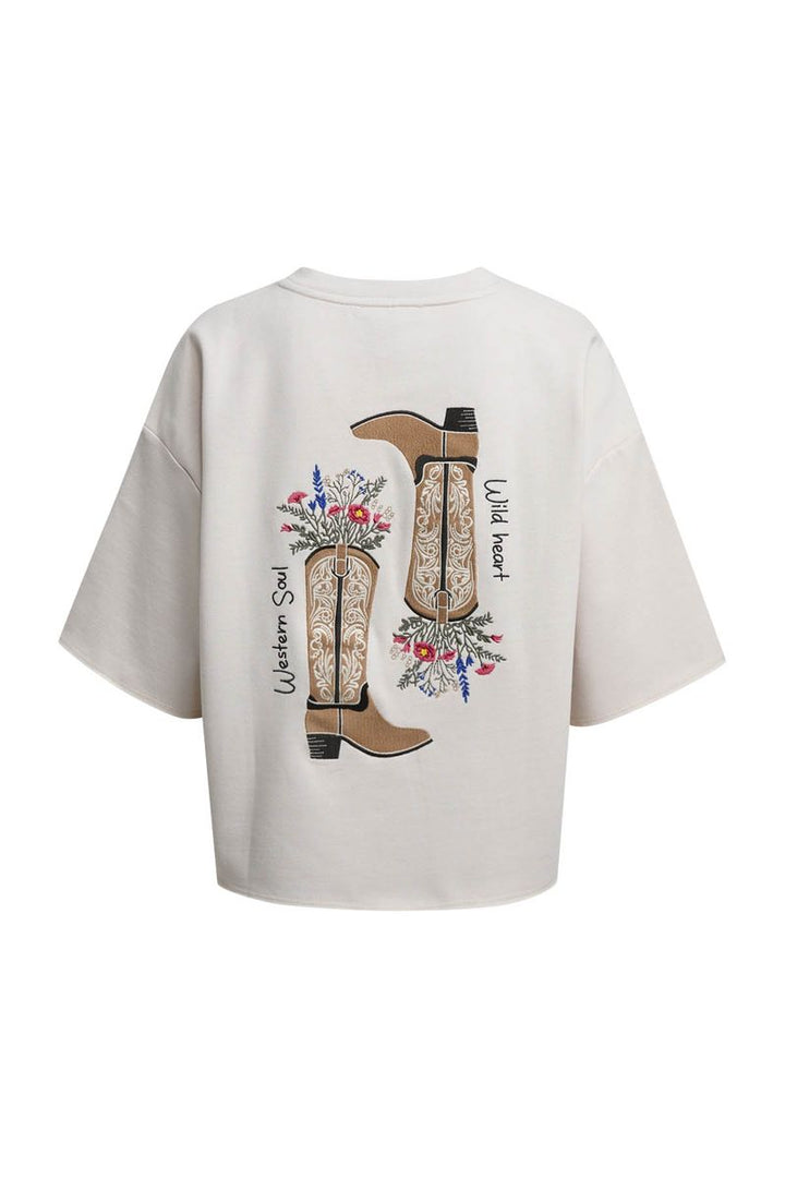 Boxy Cropped Sweatshirt Shortsleeves