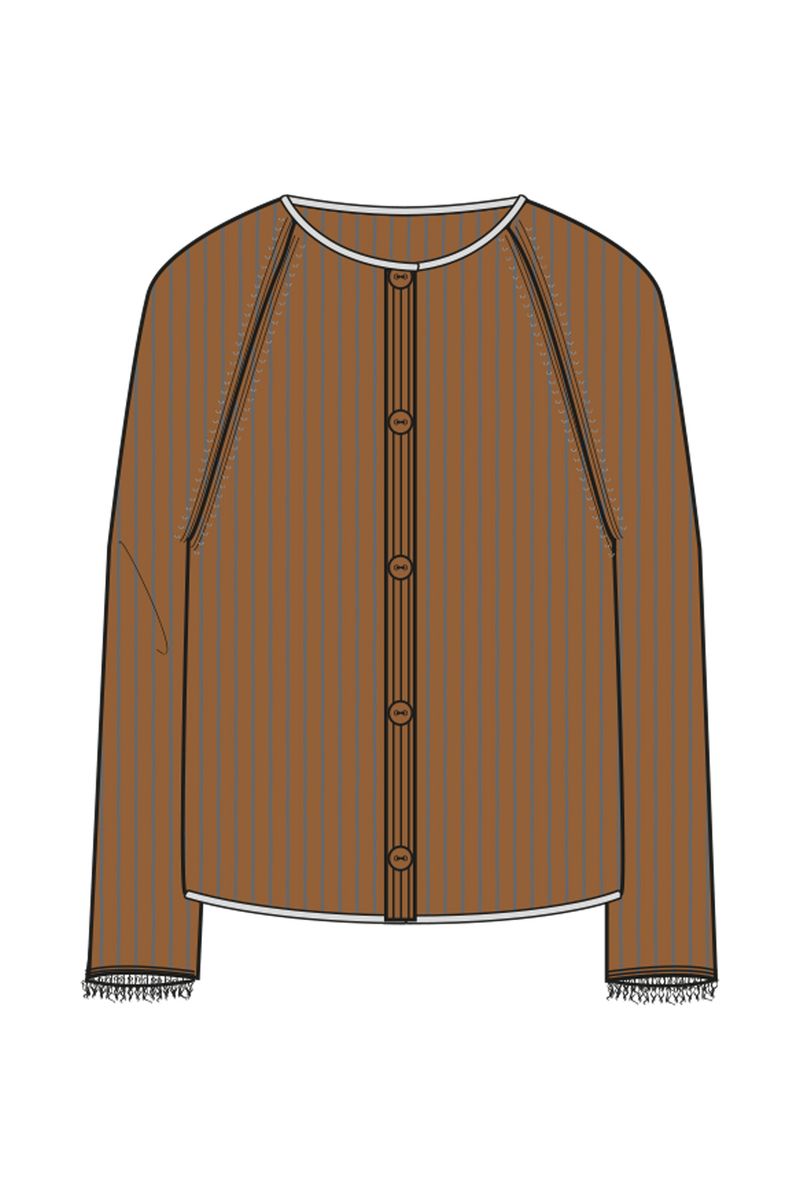 Hairy Raglan Cardigan w Fringes
