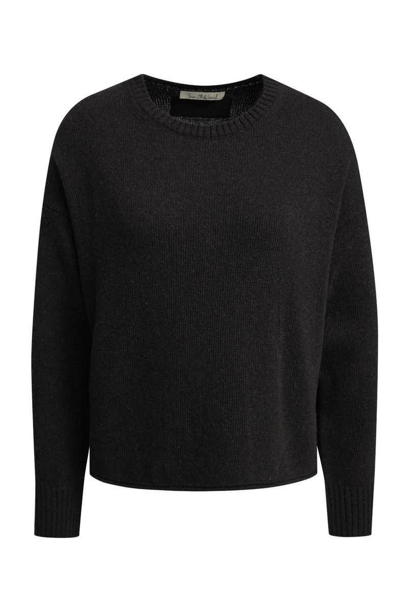 Round Neck Pullover Button Detail