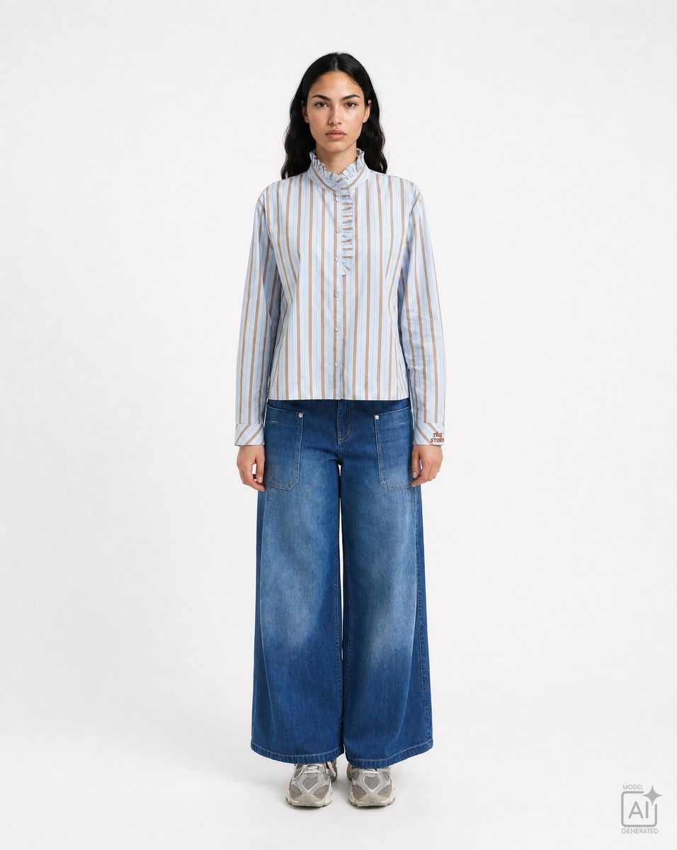 Striped Ruffle Blouse
