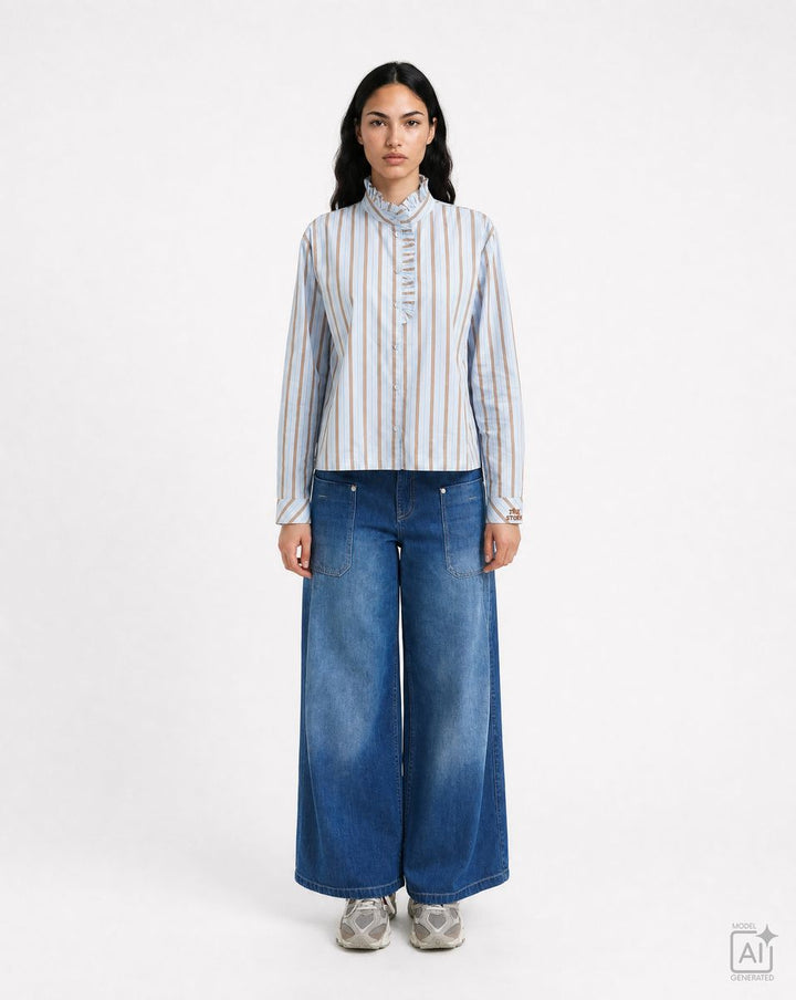 Striped Ruffle Blouse