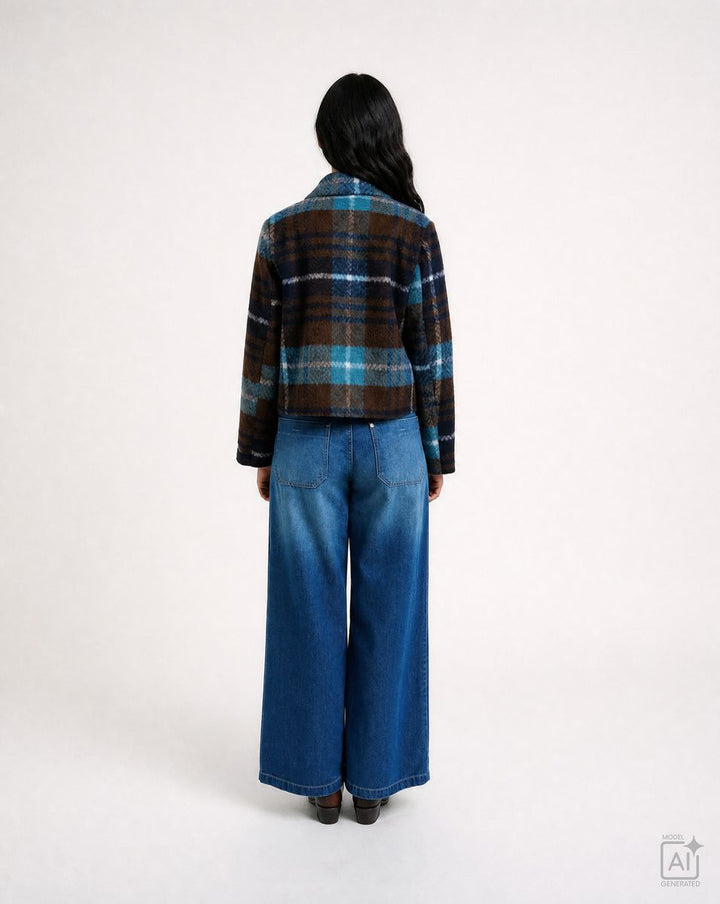 Check Cropped Jacket