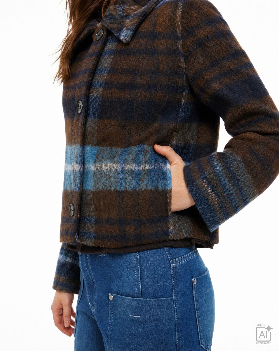 Check Cropped Jacket