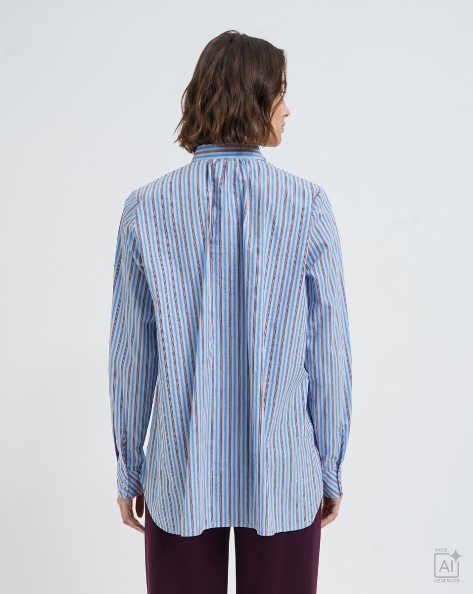 Striped Blouse with Tie