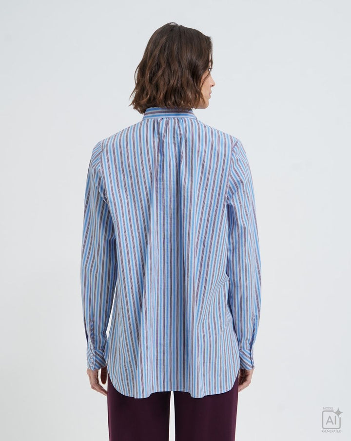 Striped Blouse with Tie