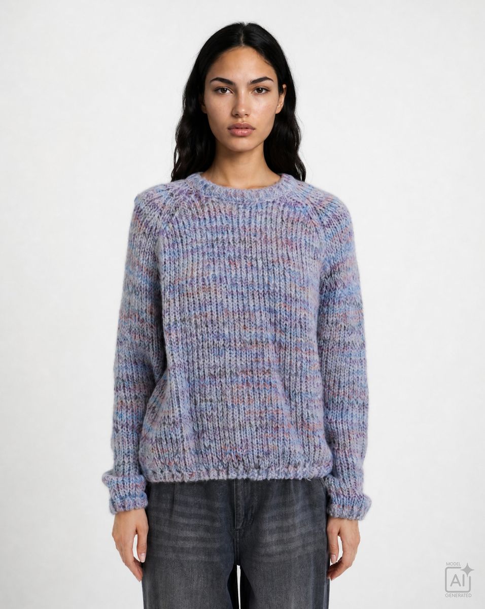 Raglan Effect Yarn Pullover