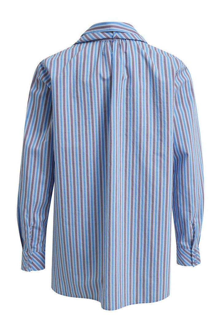 Striped Blouse with Tie