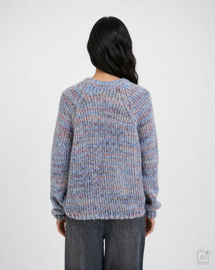 Raglan Effect Yarn Pullover