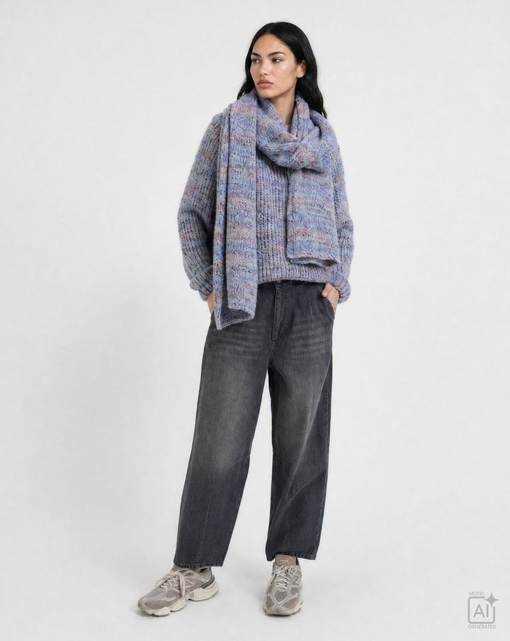 Raglan Effect Yarn Pullover