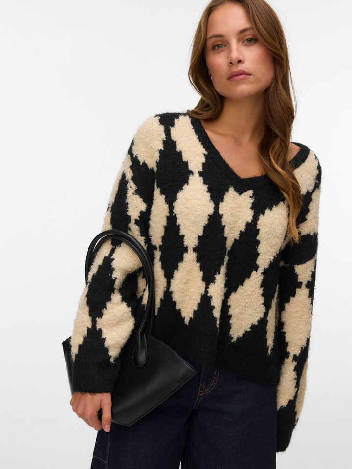 VMCOLLEEN LS V-NECK PULLOVER BOO