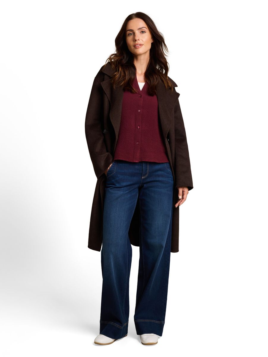 Loose Fit Seersucker Bluse