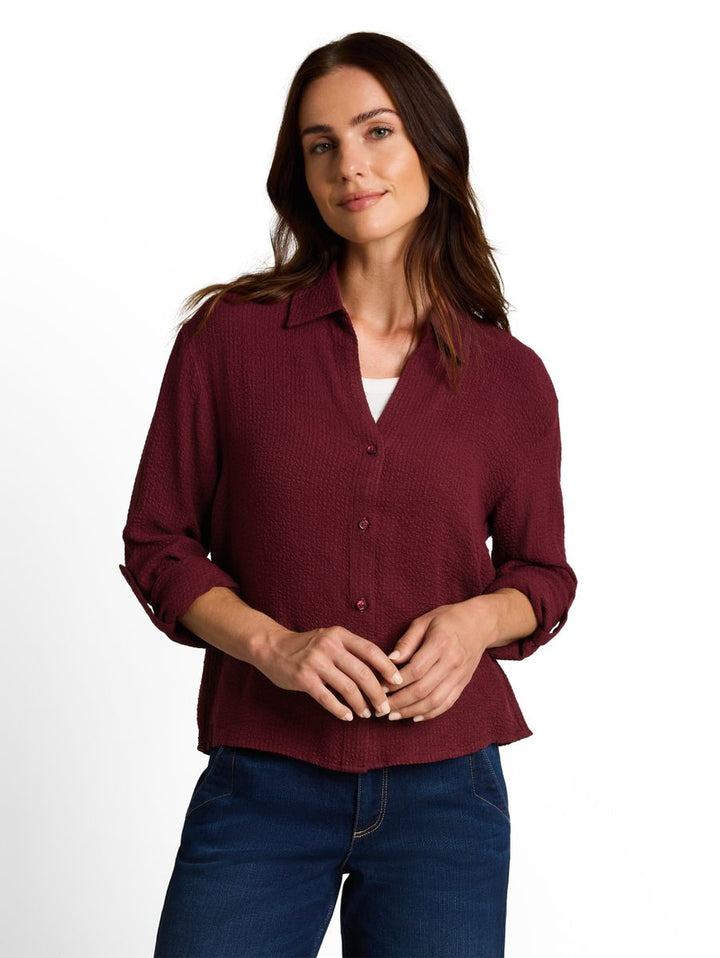 Loose Fit Seersucker Bluse