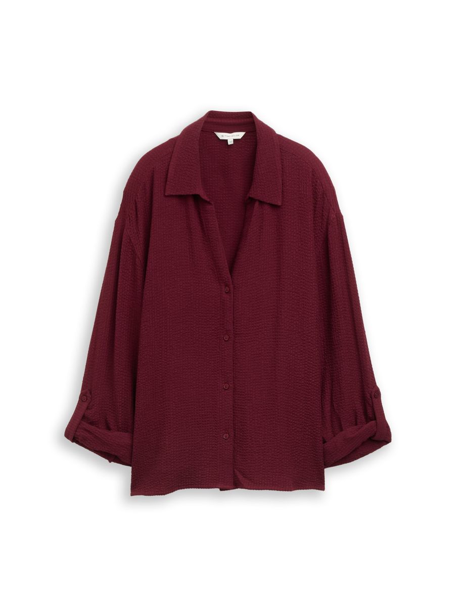 Loose Fit Seersucker Bluse