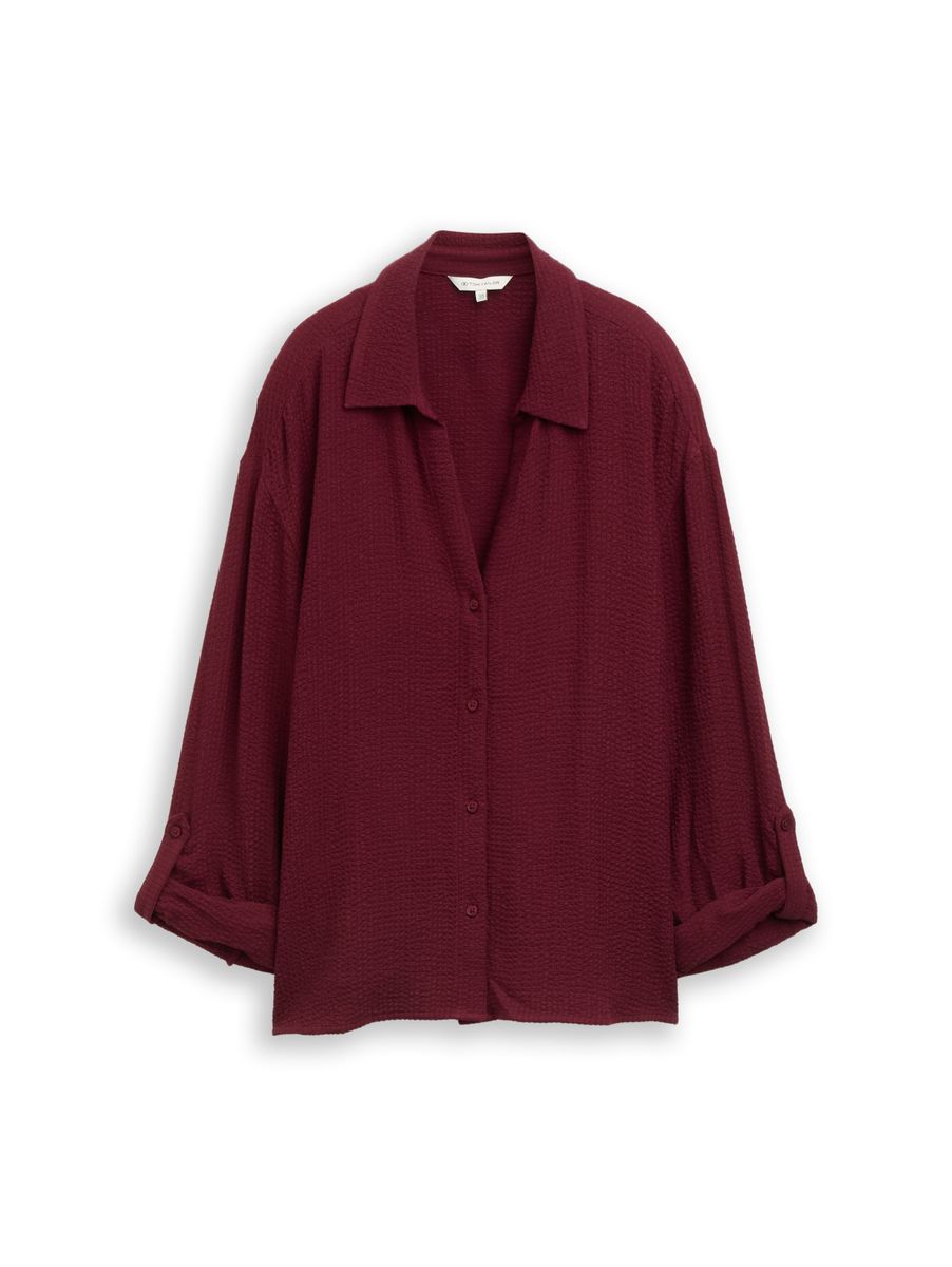 Loose Fit Seersucker Bluse
