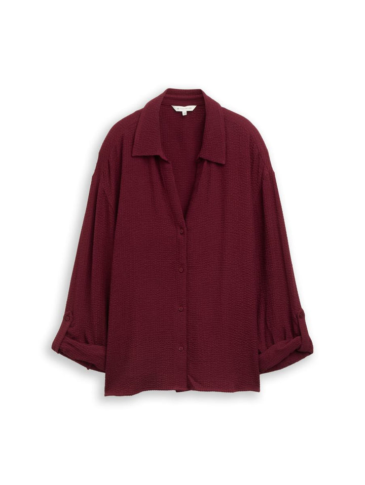 Loose Fit Seersucker Bluse