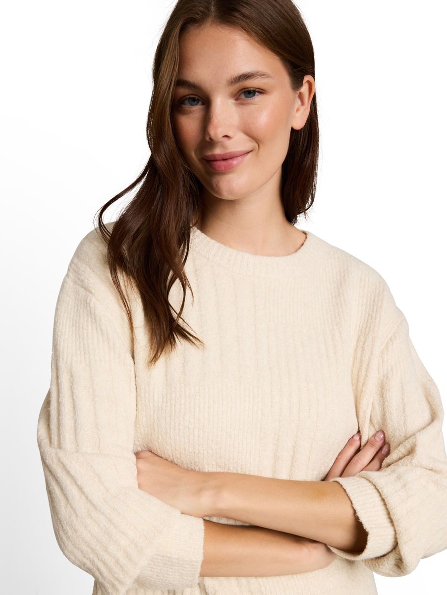 Loose Fit Bouclé Strickpullover
