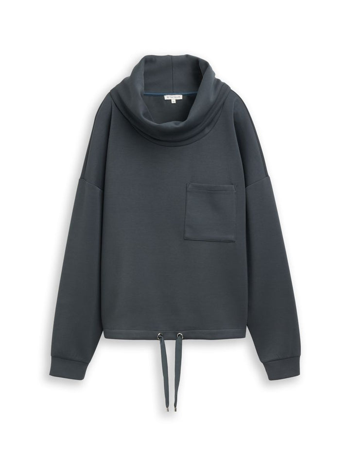 Scuba Sweatshirt mit Wasserfallkragen