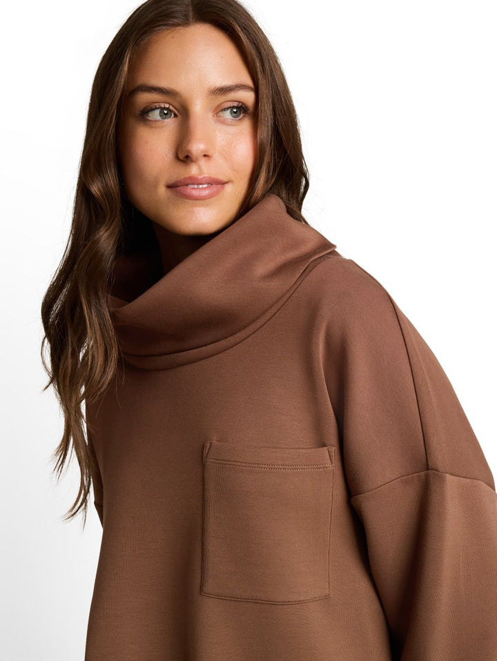 Scuba Sweatshirt mit Wasserfallkragen