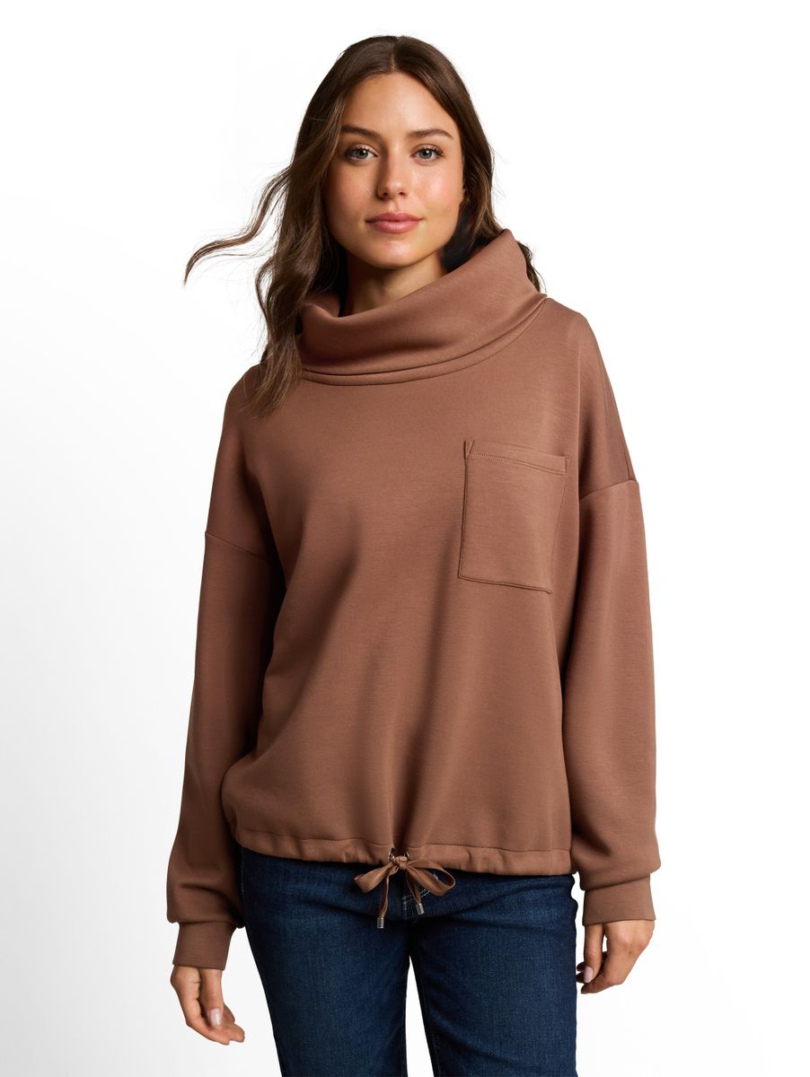 Scuba Sweatshirt mit Wasserfallkragen