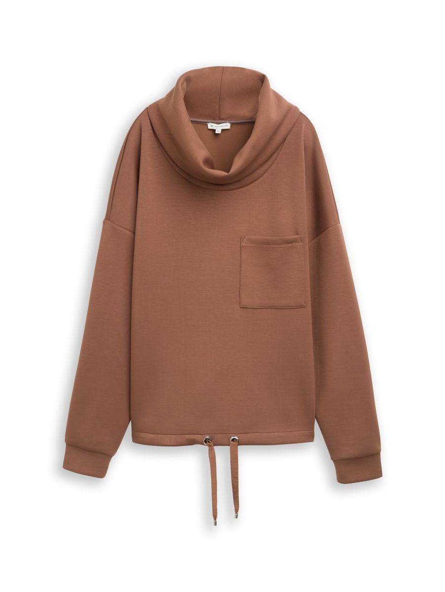 Scuba Sweatshirt mit Wasserfallkragen