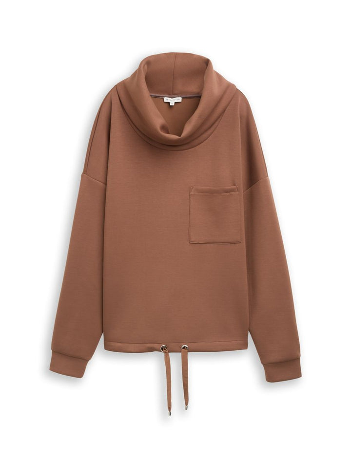 Scuba Sweatshirt mit Wasserfallkragen