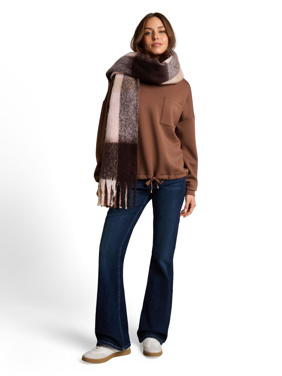Scuba Sweatshirt mit Wasserfallkragen