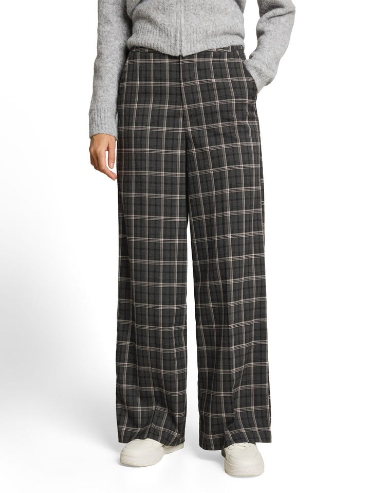 Wide Leg Hose mit Karomuster