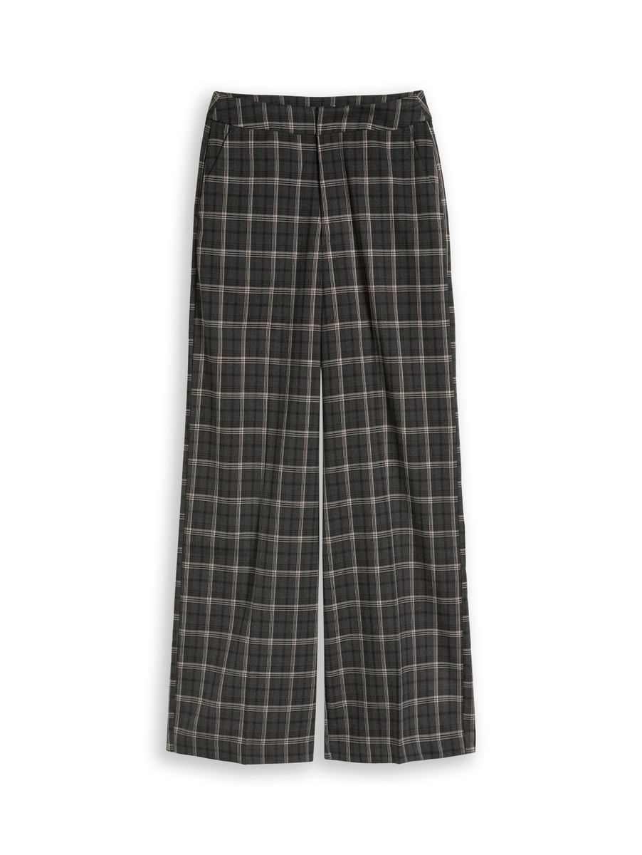 Wide Leg Hose mit Karomuster