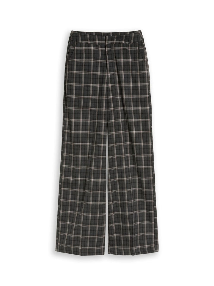 Wide Leg Hose mit Karomuster