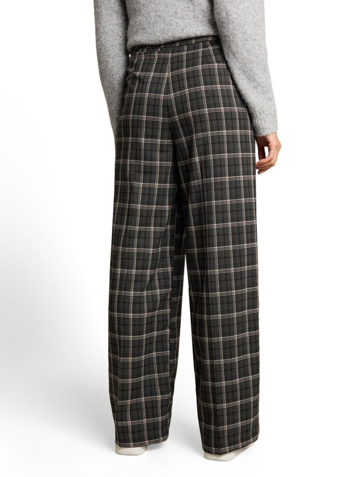 Wide Leg Hose mit Karomuster