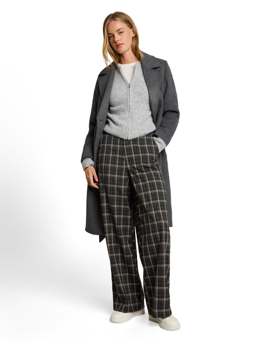 Wide Leg Hose mit Karomuster