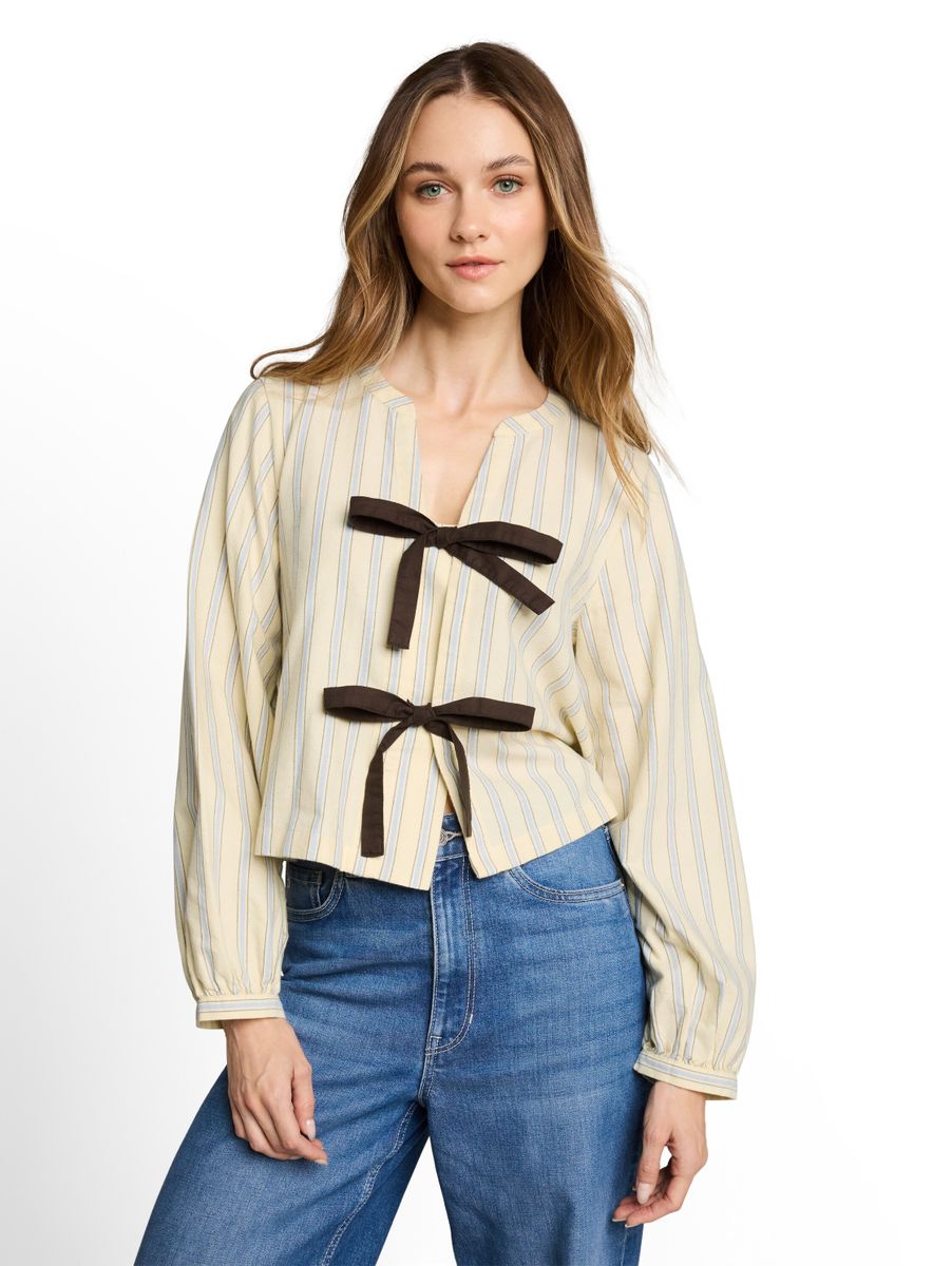 Oxford Bluse mit Schleifen