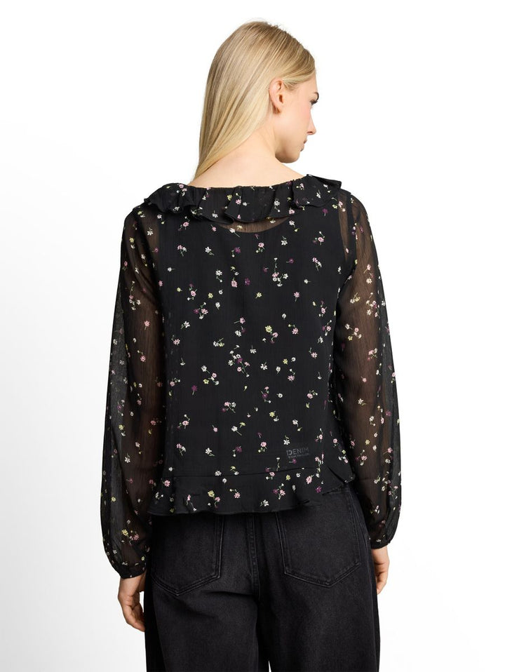 Chiffon Bluse mit Rüschen