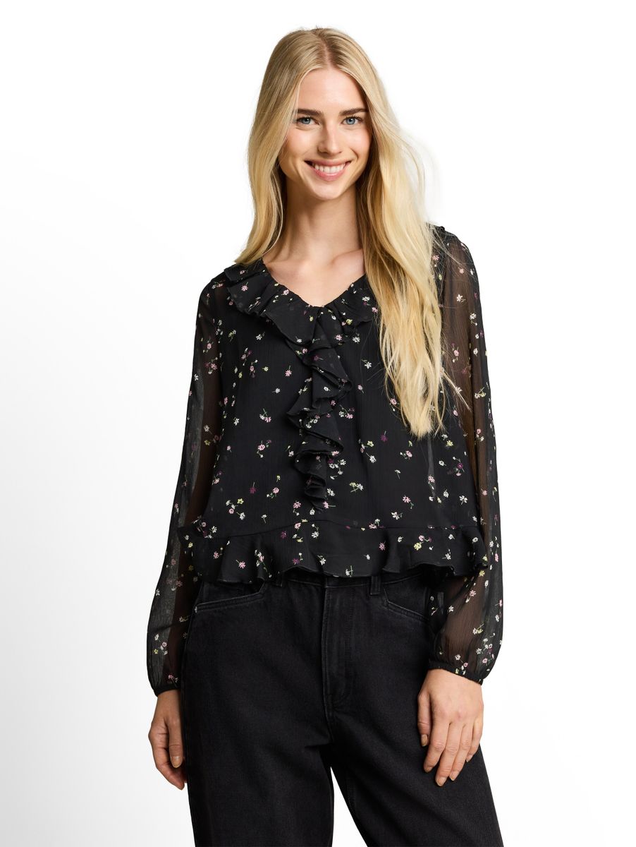 Chiffon Bluse mit Rüschen