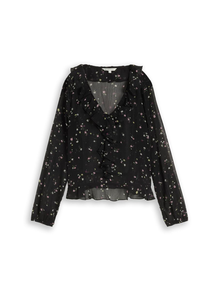 Chiffon Bluse mit Rüschen