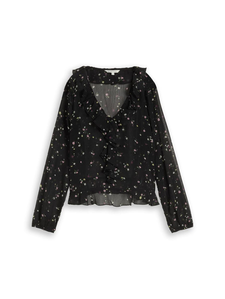 Chiffon Bluse mit Rüschen