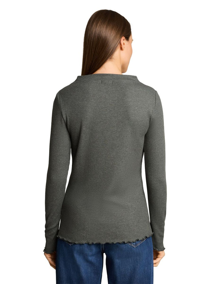 Langarmshirt mit Rippstruktur
