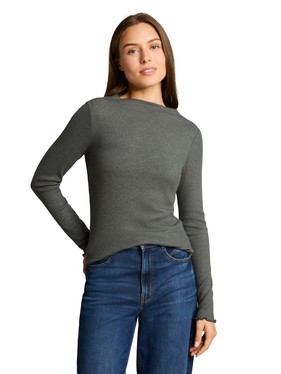 Langarmshirt mit Rippstruktur
