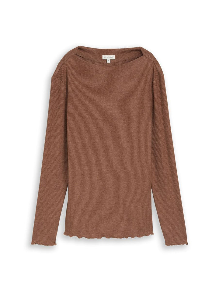 Langarmshirt mit Rippstruktur