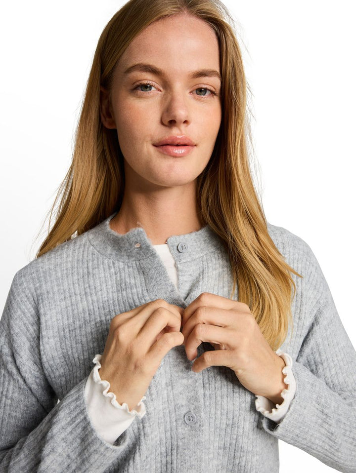 Cosy Cardigan mit Rundhalsausschnitt