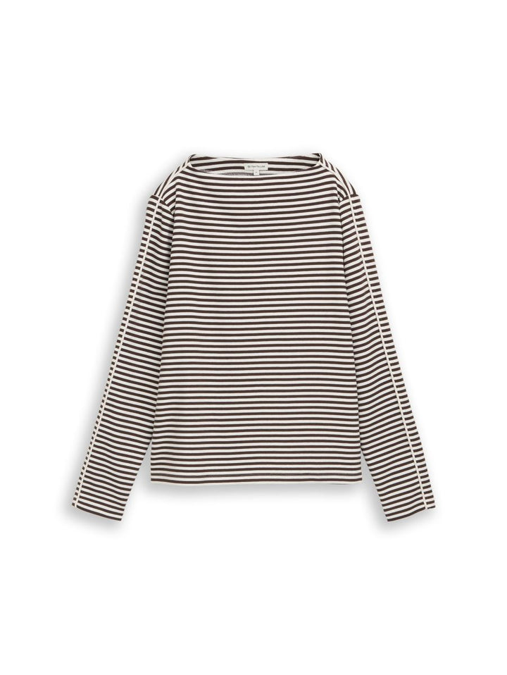 Loose Fit Langarmshirt mit Streifenmuster