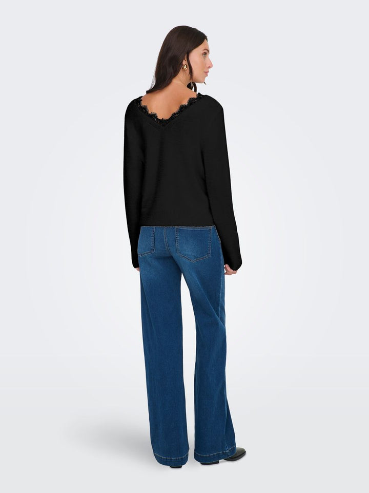 ONLPIUMO LS LACE V-NECK CS KNT