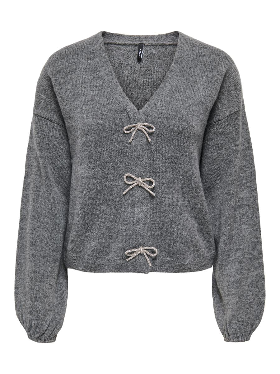 ONLDONNA LS BOW V-NECK CS KNT