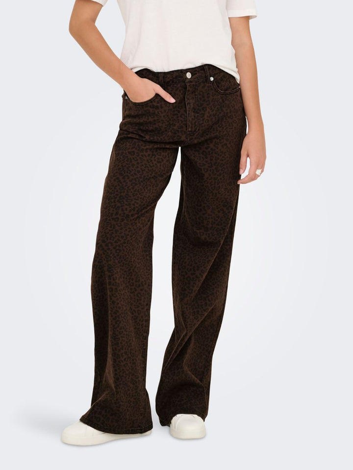 ONLMADISON HW WIDE ANIMAL PANT PNT